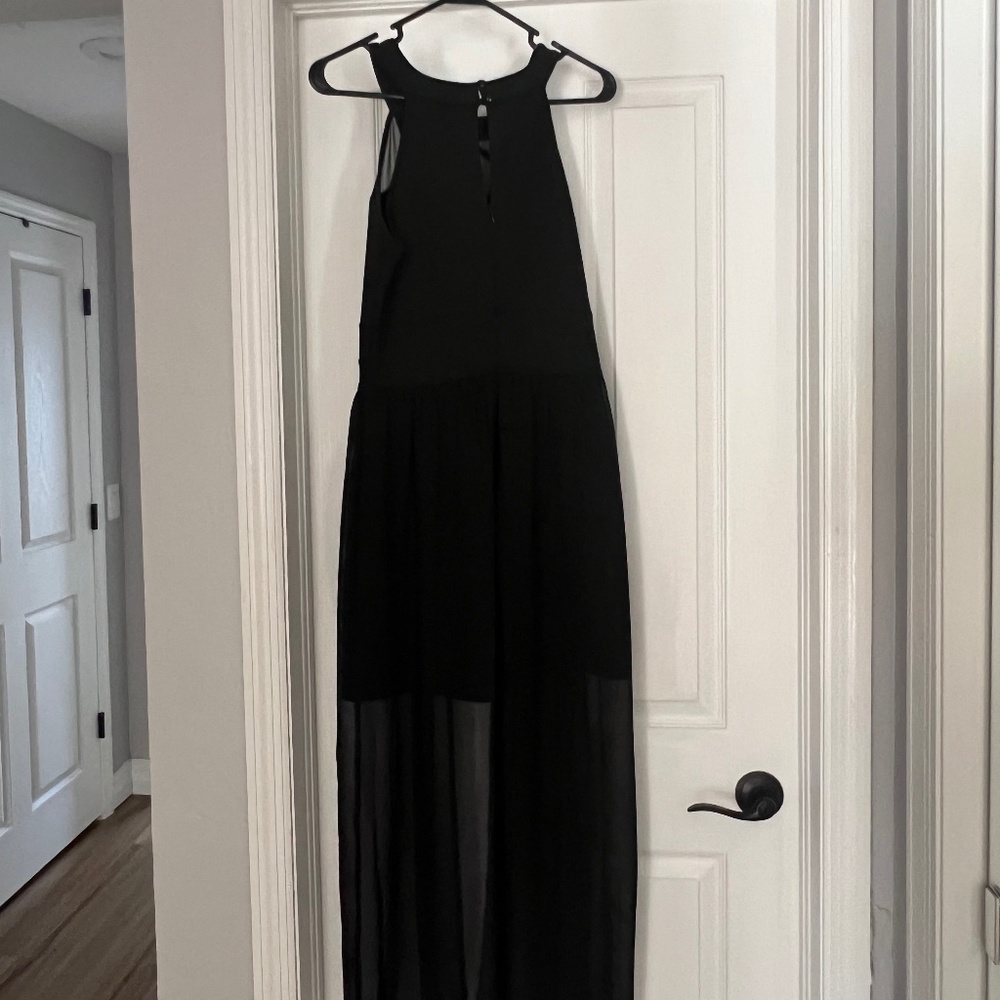 Black Romper with Full Skirt Overlay